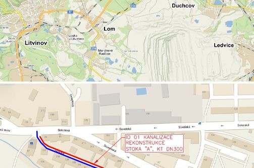 Osek, Husova - rekonstrukce kanalizace a vodovodu