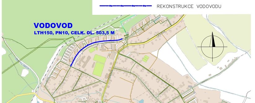 Osek, Hrdlovská 641 - 647 - rekonstrukce vodovodu