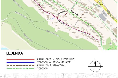 Ústí n. L., Hynaisova a okolí - rekonstrukce kanalizace a vodovodu