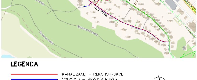 Ústí n. L., Hynaisova a okolí - rekonstrukce kanalizace a vodovodu