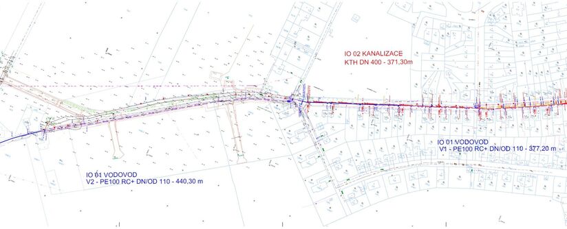 Trmice, Vančurova - rekonstrukce vodovodu a kanalizace