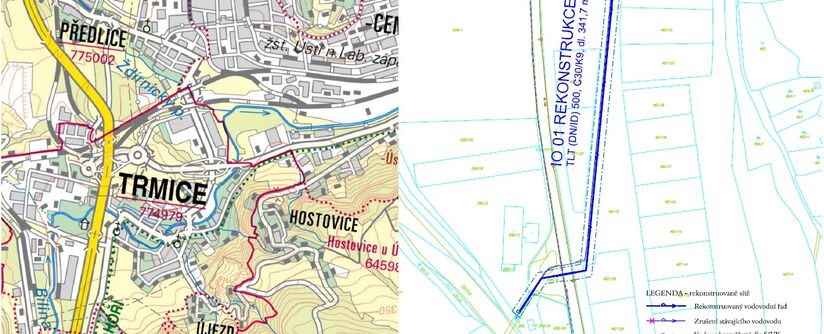 Trmice, Koštov - rekonstrukce přivaděče