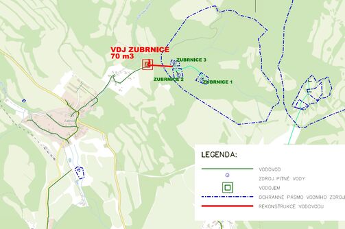 Zubrnice, VDJ Zubrnice a svodný řad zkapacitnění a rekonstrukce