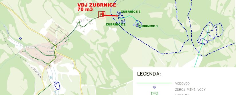 Zubrnice, VDJ Zubrnice a svodný řad zkapacitnění a rekonstrukce