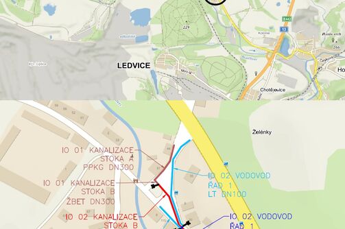 Zabrušany, Želénky, náměstíčko - rekonstrukce kanalizace a vodovodu