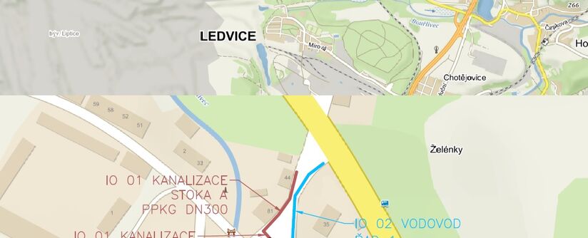 Zabrušany, Želénky, náměstíčko - rekonstrukce kanalizace a vodovodu