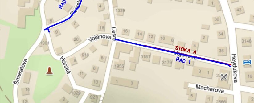 Teplice, Vojanova - rekonstrukce vodovodu a kanalizace