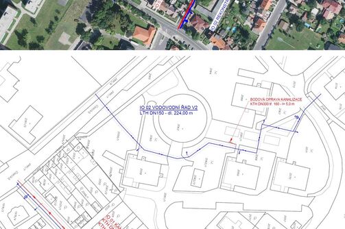 Duchcov, Vrchlického - rekonstrukce kanalizace a vodovodu