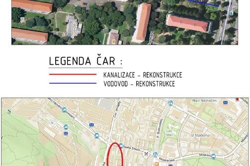 Most, Jilemnického, Pujmanové - rekonstrukce vodovodu a kanalizace