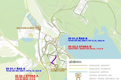 Doksy, Přemyslovská, Jarmilina stezka - rekonstrukce vodovodu a kanalizace