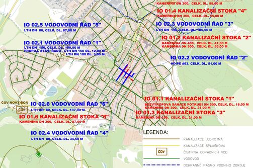 Nový Bor, Alšova, Palackého nám. - rekonstrukce kanalizace a vodovodu