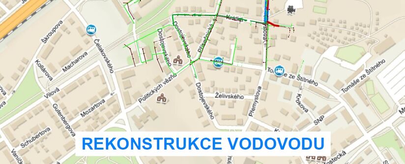 Chomutov, Maroldova, Přemyslova - rekonstrukce vodovodu a kanalizace