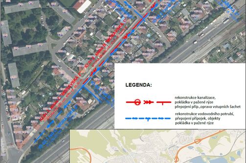Chomutov, Moravská - rekonstrukce vodovodu a kanalizace
