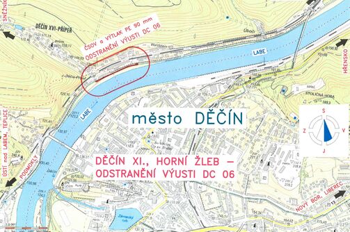 Děčín XI, Horní Žleb - odstranění výusti DC 06