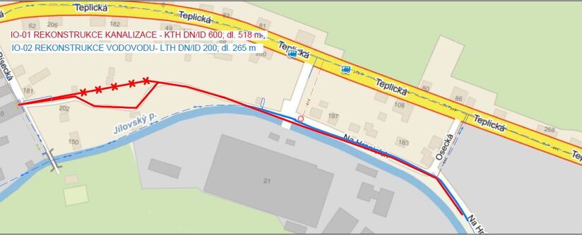 Děčín, Na Hranicích - rekonstrukce kanalizace a vodovodu