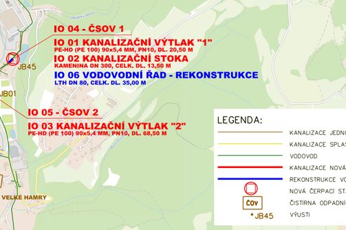 Velké Hamry, Bohdalovice - odstranění výustí JB 01 a JB 45