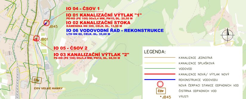 Velké Hamry, Bohdalovice - odstranění výustí JB 01 a JB 45