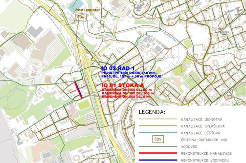 Liberec, Srbská - rekonstrukce kanalizace a vodovodu