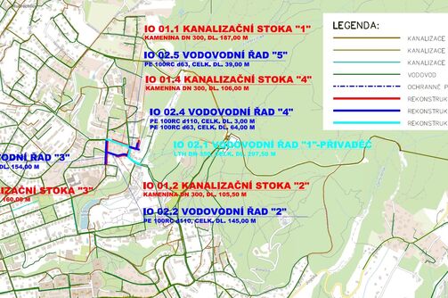 Liberec, Slovanské údolí, Javorová, Purkyňova - rekonstrukce kanalizace a vodovodu