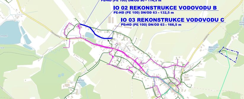 Osečná, Truhlářská - rekonstrukce vodovodu