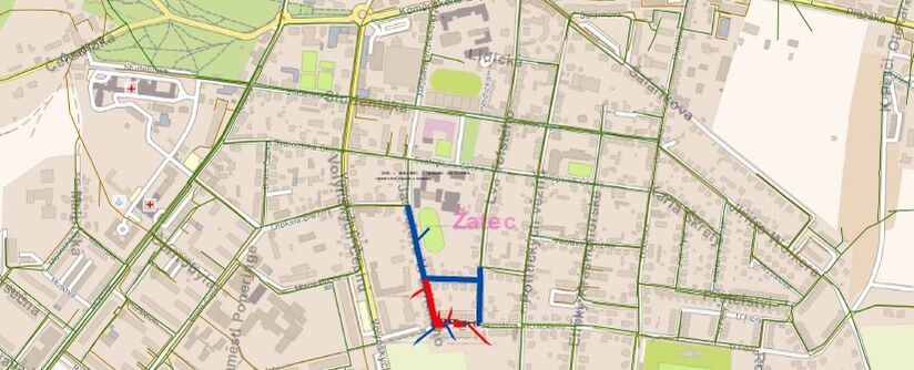 Žatec, J. Vrchlického, Z. Nejedlého, Lva Tolstého - rekonstrukce vodovodu a kanalizace