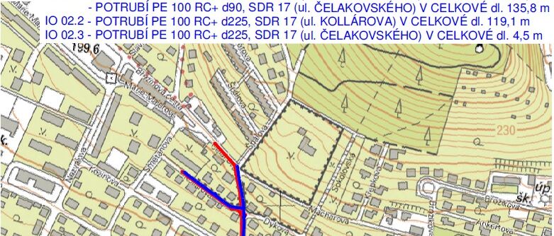 Litoměřice, Kollárova, Čelakovského - rekonstrukce kanalizace a vodovodu