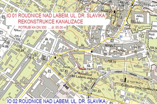Roudnice n.L., Dr. Slavíka - rekonstrukce kanalizace a vodovodu