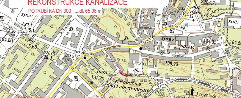 Roudnice n.L., Dr. Slavíka - rekonstrukce kanalizace a vodovodu