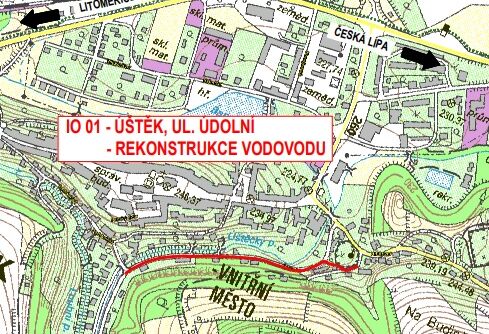 Úštěk, Údolní - rekonstrukce vodovodu