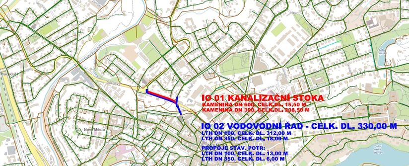 Liberec, Sokolská, rekonstrukce vodovodu a kanalizace