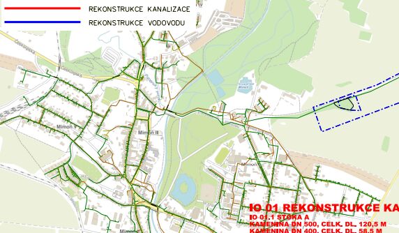 Mimoň, Hvězdovská - rekonstrukce kanalizace a vodovodu