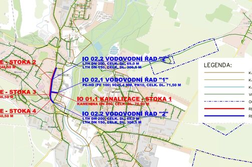 Mimoň, Mírová, Poštovní - rekonstrukce kanalizace a vodovodu