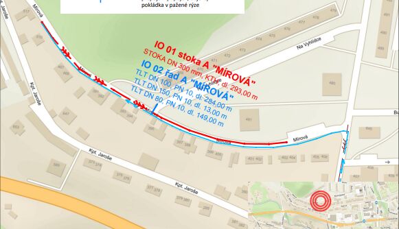 Klášterec n.O., Mírová - rekonstrukce vodovodu a kanalizace