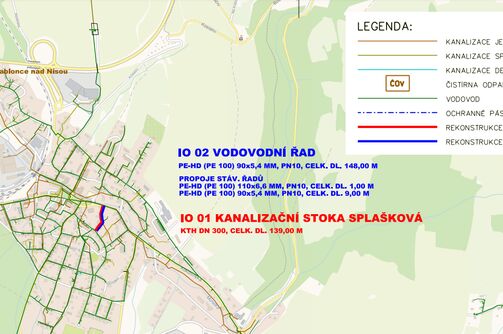 Rychnov u Jablonce n.N., Malířská - rekonstrukce kanalizace a vodovodu