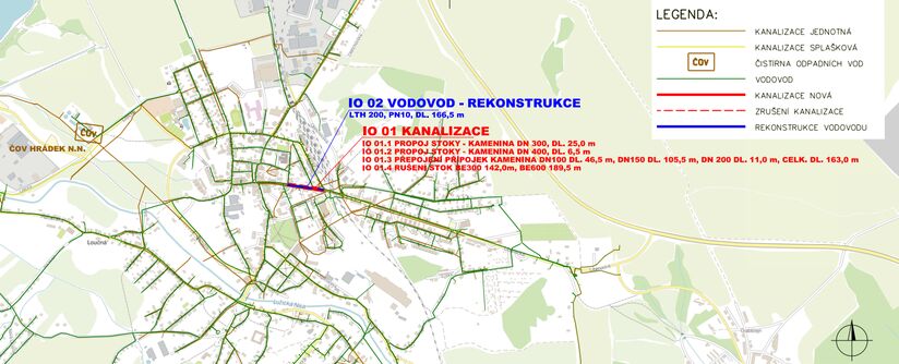 Hrádek n.N., Liberecká II. - rekonstrukce vodovodu a kanalizace