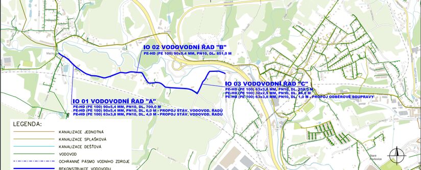 Liberec, Machnín, Heřmánková - rekonstrukce vodovodu