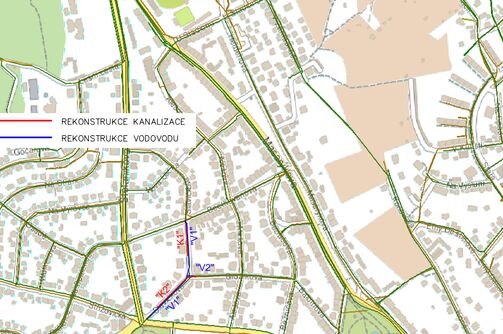 Ústí n.L., Slavíčkova - rekonstrukce kanalizace a vodovodu
