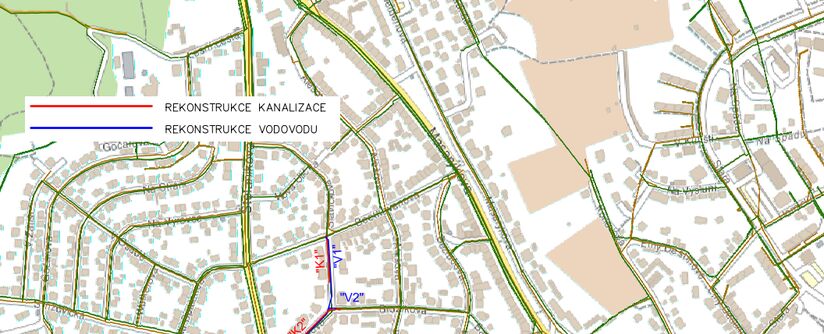 Ústí n.L., Slavíčkova - rekonstrukce kanalizace a vodovodu