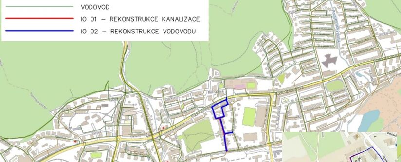 Litvínov, Nerudovo nám. – rekonstrukce kanalizace a vodovodu