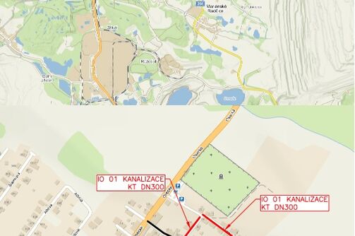 Lom, Sadová, Františka Veselého – rekonstrukce kanalizace