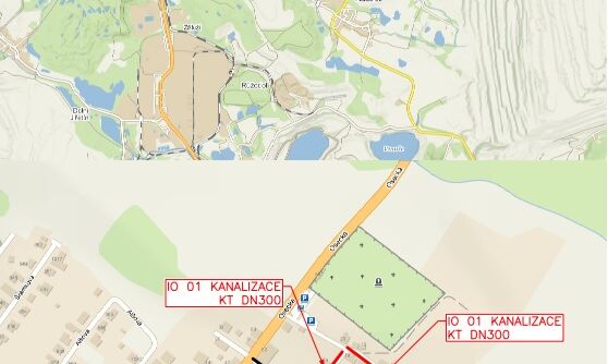 Lom, Sadová, Františka Veselého – rekonstrukce kanalizace