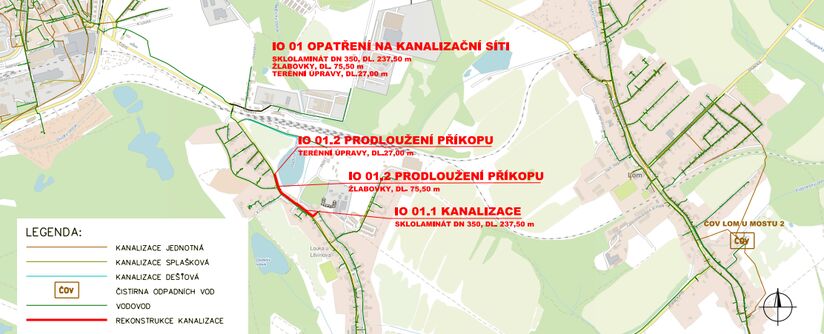 Louka u Litvínova - opatření na kanalizační síti