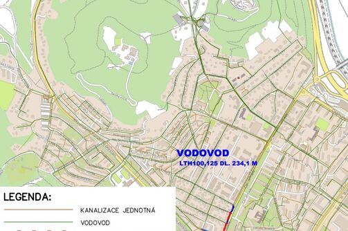 Most, ČSA, pod Lunou - rekonstrukce kanalizace a vodovodu