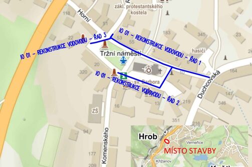 Hrob, Tržní náměstí - rekonstrukce vodovodu