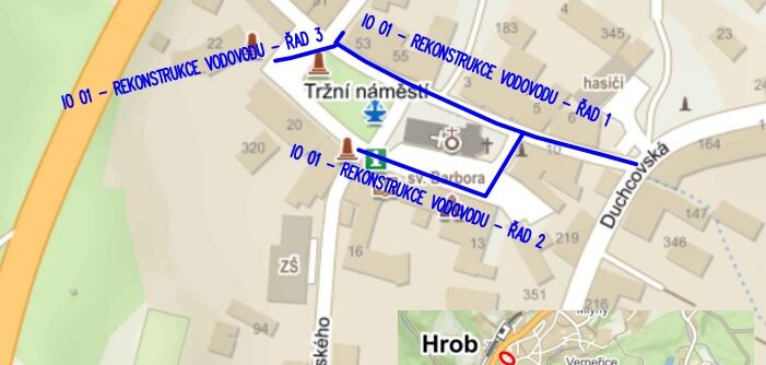 Hrob, Tržní náměstí - rekonstrukce vodovodu