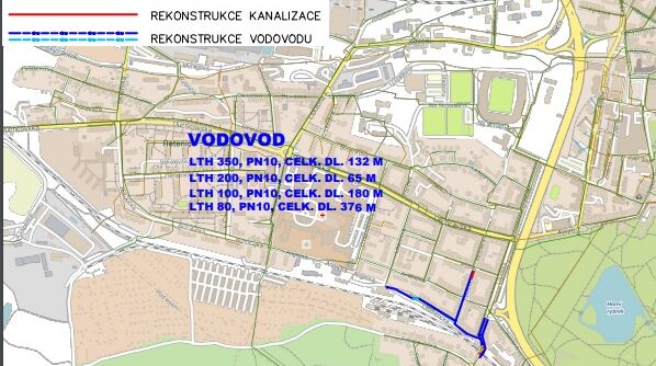 Teplice, Litoměřická, Mostecká, Lounská - rekonstrukce vodovodu a kanalizace