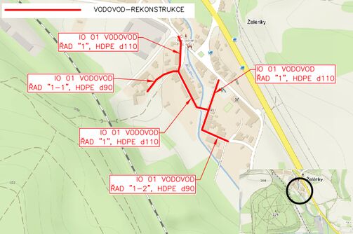 Zabrušany, Želénky, pod náměstíčkem - rekonstrukce vodovodu