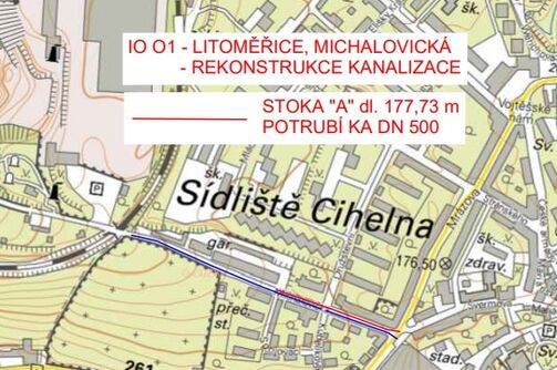 Litoměřice, Michalovická - rekonstrukce kanalizace a vodovodu