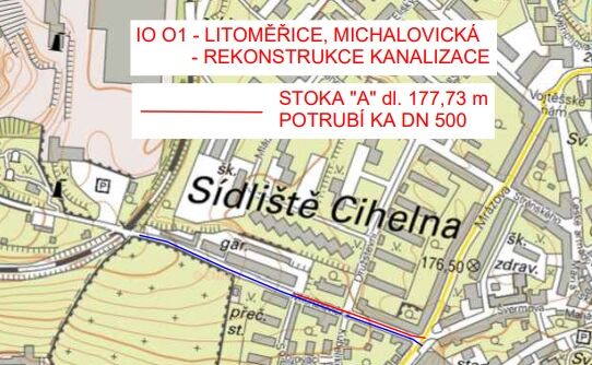 Litoměřice, Michalovická - rekonstrukce kanalizace a vodovodu