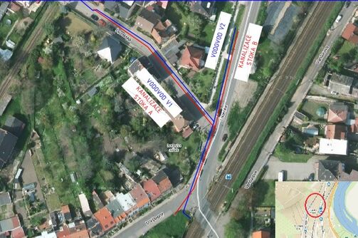 Lovosice, Ústecká, Lovošská - rekonstrukce kanalizace a vodovodu
